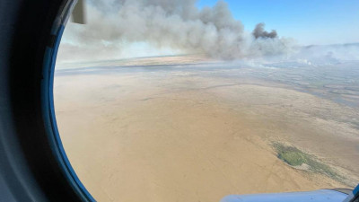 Атырау облысында өрт ошақтарын әуеден барлауға тікұшақ жұмылдырылды