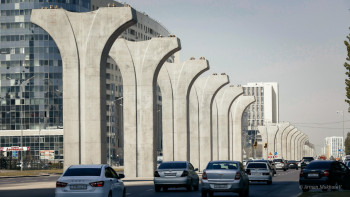 Фотография к новости: Елордада LRT құрылысына байланысты жол жабылады