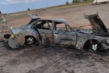 Фотография к новости: Ақтөбеде екі көлік соқтығысып, біреуі жанып кетті