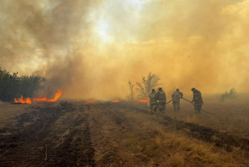 Фотография к новости: БҚО-дағы өрт Сырым ауданындағы елді мекенге жақындап қалды