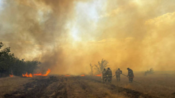 Фотография к новости: БҚО-да құрғақ шөп өртеніп жатыр