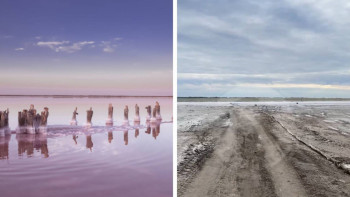 Фотография к новости: Павлодарда кеуіп қалған қызғылт көлді арнайы комиссия тексереді