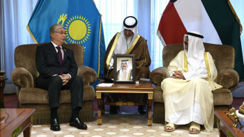 Фотография к новости: Президент Кувейттің Тақ мұрагері шейх Мешаль әл-Ахмед әл-Джабер ас-Сабахпен кездесті