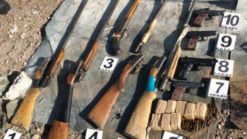 Фотография к новости: Шу ауданында үлкен көлемде қару- жарақ жасырылған орын табылды