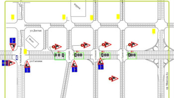Фотография к новости: LRT желісінің жұмысына байланысты Сауран мен Ақмешіт көшелерінің қиылысы жабылады