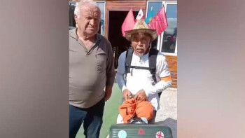 Фотография к новости: Әлемді жаяу аралауға шыққан саяхатшы ақсақал Грузияға жетті