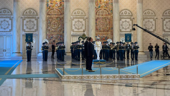 Фотография к новости: Тоқаев Албания басшысын Ақордада қарсы алды