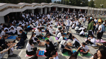 Фотография к новости: Алматылық оқушылар Гиннестің рекордтар кітабына енді