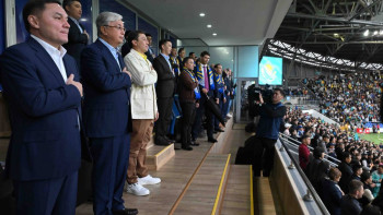 Фотография к новости: Мемлекет басшысы Қазақстан мен Солтүстік Ирландия кездесуін тамашалауға барды