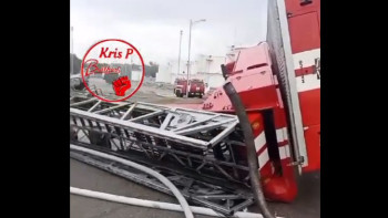 Фотография к новости: Өрт сөндіру қызметінің көлігі аударылып қалды