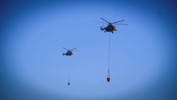 Фотография к новости: Ақмола облысында табиғи өртті сөндіру бойынша ауқымды жаттығулар өткізілді