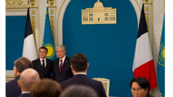 Фотография к новости: Макрон Астанаға сапардан кейін Тwitter-де қазақша жазды