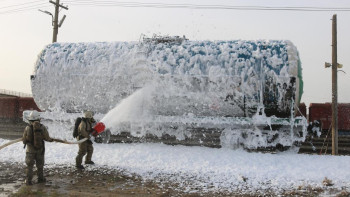 Фотография к новости: Атырау теміржол вокзалында оқу-жаттығу өткізілді