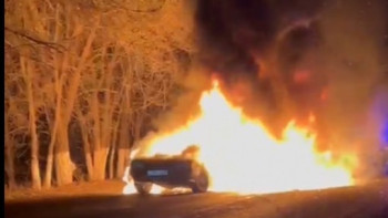 Фотография к новости: "Алматы-Қорғас" тас жолында екі автокөлік соқтығысып, жанып кетті