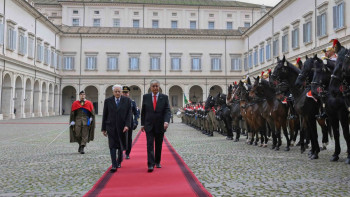 Фотография к новости: Мемлекет басшысы Италия Президентімен келіссөз жүргізу үшін «Квиринале» сарайына барды