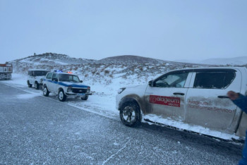 Фотография к новости: Қалың жауған қар салдарынан Жамбыл облысы жолдарда мыңға жуық көлік жиналып қалды