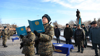 Фотография к новости: Жамбылда Ұлттық ұлан сарбаздары әскери ант қабылдады