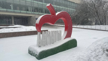 Фотография к новости: Фоторепортаж: Алматыда жапалақтап қар жауып тұр