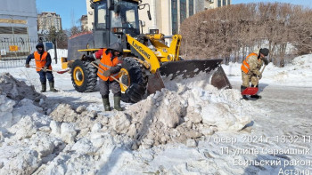 Фотография к новости: Елордада 2,2 мыңнан астам жұмысшы қар тазалауға шықты