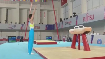 Фотография к новости: Қазақстандық гимнаст тұңғыш рет әлем кубогінде жүлдеге ілікті