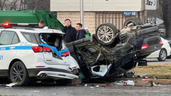 Фотография к новости: Алматыда патрульдік көлік жол апатына ұшырады