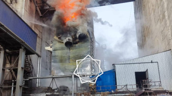 Фотография к новости: ШҚО-да 20 тонна астық салынған элеватор өртеніп жатыр