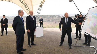 Қазақстан мен Әзербайжан президенттері Физули қаласын дамытудың бас жоспарымен танысты