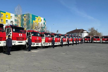 Қызылордада облыстық ТЖД автопаркіне 14 өрт сөндіру көлігі берілді