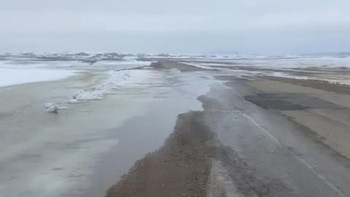 Фотография к новости: Абай облысында еріген су тасып жатыр