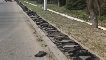 Фотография к новости: Алматыда күзде салынған тротуар қайта жөнделеді