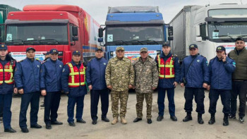 Фотография к новости: Қырғыз Республикасы жіберген гуманитарлық көмек елімізге жетті