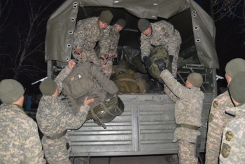 Фотография к новости: Су тасқыны. Қарағандылық әскерилер Солтүстік Қазақстанға көмекке аттанды