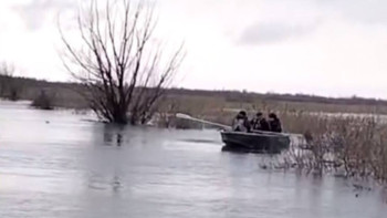 Фотография к новости: Петропавлда полицейлер су тасқыны аймағында қалған қарт күзетшіні құтқарды