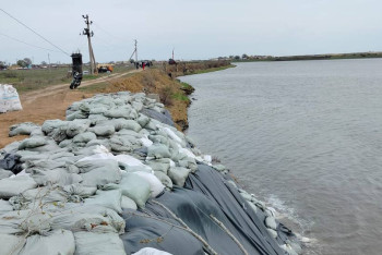 Фотография к новости: Атырау облысындағы Жайық өзеніндегі су деңгейі көтерілді