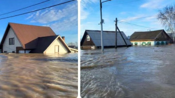 Фотография к новости: Су шатырмен бірдей. СҚО-да су арнайы техникамен сорылады
