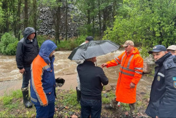 Фотография к новости: Жамбылда нөсер жауыннан Меркі өзенінің суы арнасынан асты