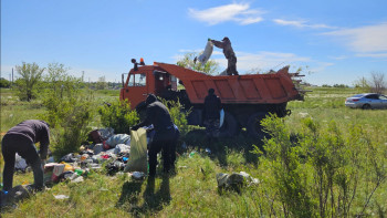 Фотография к новости: Таза Қазақстан. Әулиекөлде қоршаған ортаға қамқорлық іс-шаралары жалғасуда
