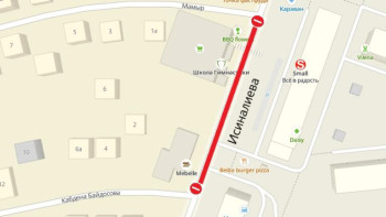 Фотография к новости: Алматыда түнде Исиналиев көшесіндегі учаскедегі қозғалыс шектеледі