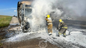 Фотография к новости: Жамбыл облысында автокөлік өртенді