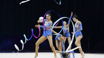 Фотография к новости: Көркем гимнастикадан ел құрамасы халықаралық жарыста жүлде алды