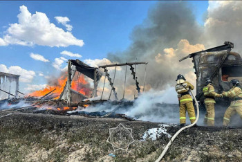 Ақтөбе облысында жүк көлігі өртенді