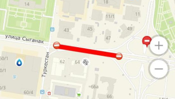 Фотография к новости: Астанада Сығанақ көшесінің учаскесі жөндеу жұмысына байланысты жабылды