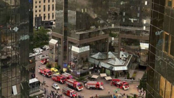 Фотография к новости: Алматыда "Нұрлы тау" тұрғын үй кешенінде өрт шықты