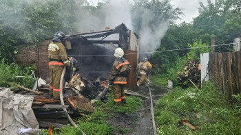 Фотография к новости: Ақмола облысында шаруашылық құрылысы өртенді