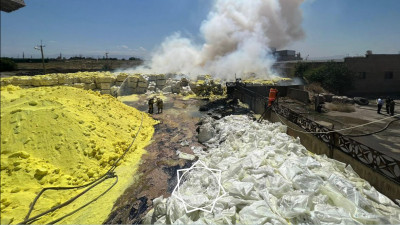 Шымкенттегі индустриялдық аймақта күкірт өртеніп жатыр