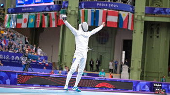 Фотография к новости: Париж-2024: Эльмир Әлімжанов 1/8 финалға өтті