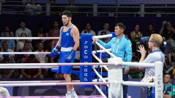 Фотография к новости: Нұрбек Оралбай бокстан Париж Олимпиадасының жартылай финалына шықты