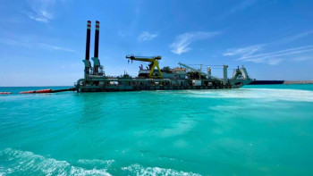 Фотография к новости: Құрық порты акваториясының түбін тереңдету жұмыстары басталды