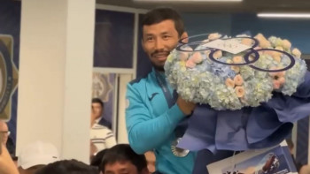 Фотография к новости: Париж Олимпиадасының күміс жүлдегері Демеу Жадыраев елге оралды