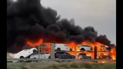 Жетісу облысында оншақты көлік өртеніп кетті